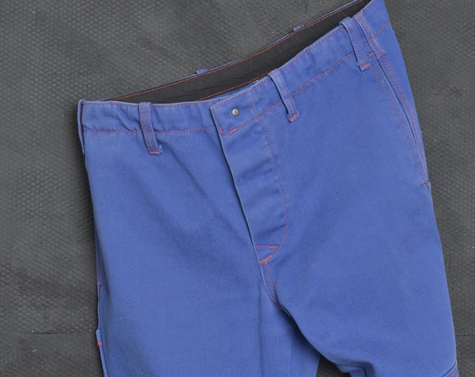 Vintage French Farmer Worker Denim Workwear Trousers Men - Etsy