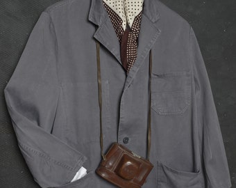 grey work coat