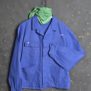 Vintage Workwear Jacket L Men France Chore Coat Cyclist Jacket French Work Bleu de travail Worker Trucker Rider Hobo Atelier Field Shirt