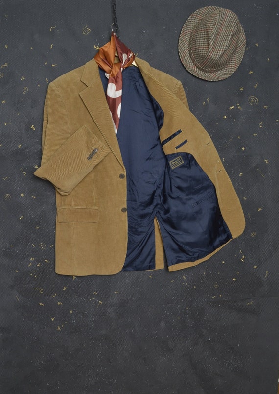 Vintage Menswear Brown Corduroy Blazer Jacket Men… - image 1