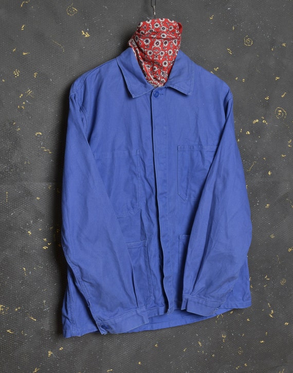 Vintage French Work Jacket Large Men France Workwear … - Gem