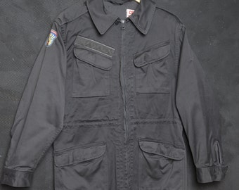 VINTAGE Police Jacket L Men Work Coat Denmark Military Parka Army Uniform Civil Defence Force M71 Combat Fatigue Cold Weather Coat Field
