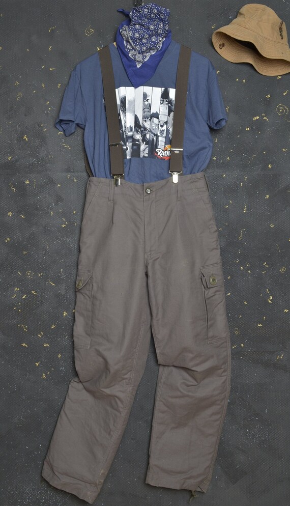 VINTAGE Army Dungarees W30 Men Military Jumpsuit Quil… Gem
