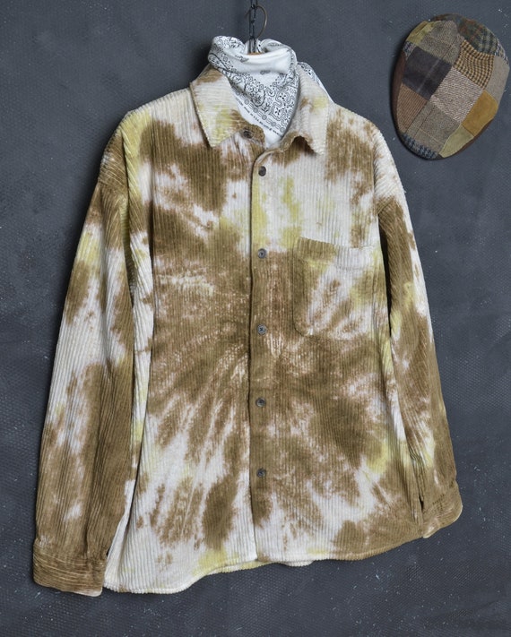 Vintage Workwear Corduroy Shirt Jacket M Men Tie … - image 2
