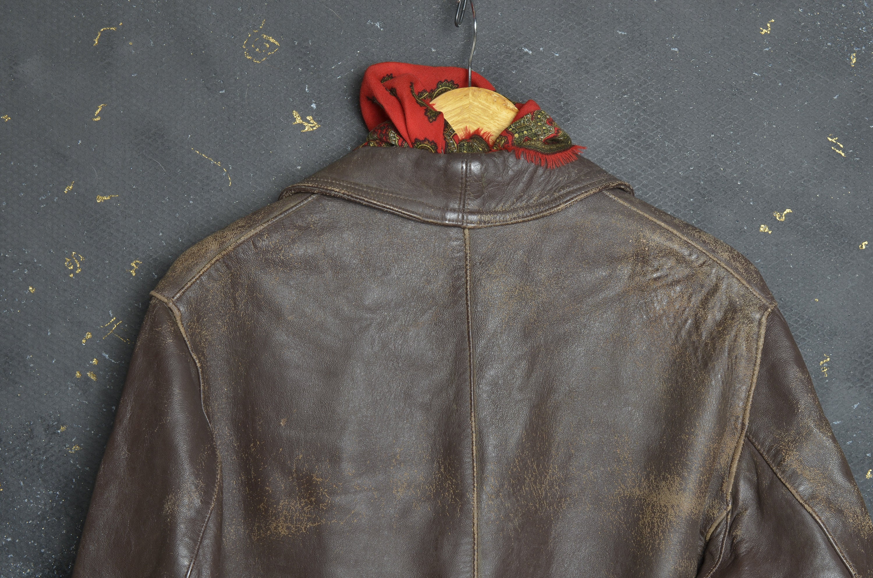 Vintage 1960s French Worker Leather Jacket M Le Corbusier France 