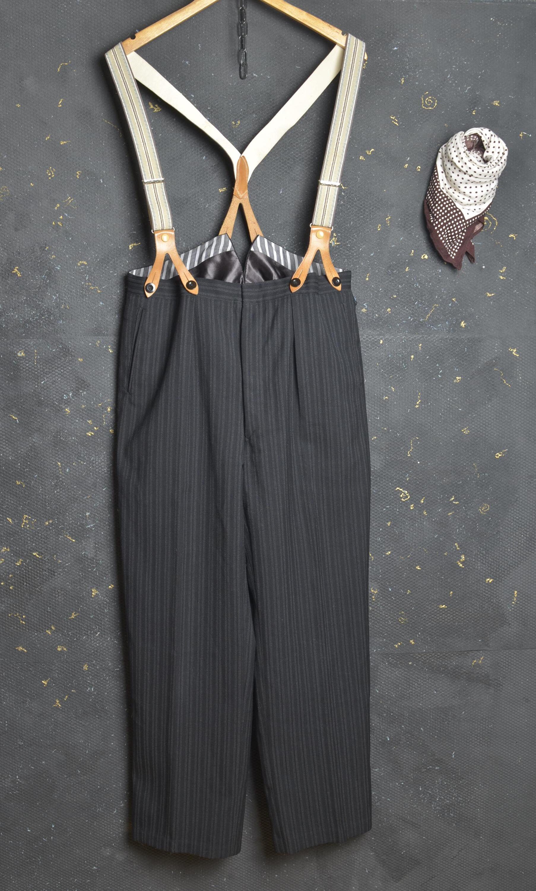Vintage Workwear Pant W35 Men Wool Chore Pant Hickory Stripes Work 