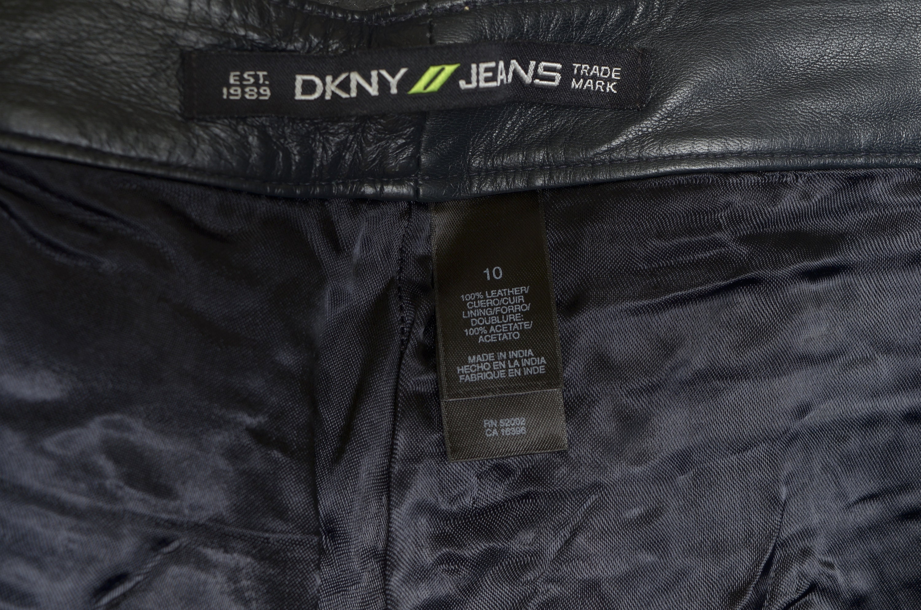 Vintage DKNY Jeans Leather Pants W32 L32 Women Motorcycle - Etsy