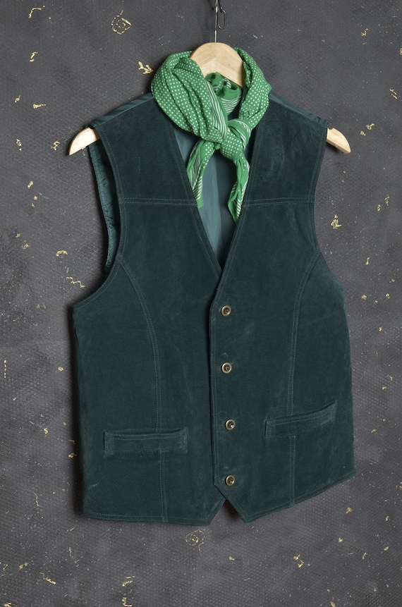 Vintage Shooting Vest M Real Leather Waistcoat Hunt Menswear Jerkin Workwear Chore Green Country Cinch Buckle Farm Cowboy Equestrian Western Etsy Ireland