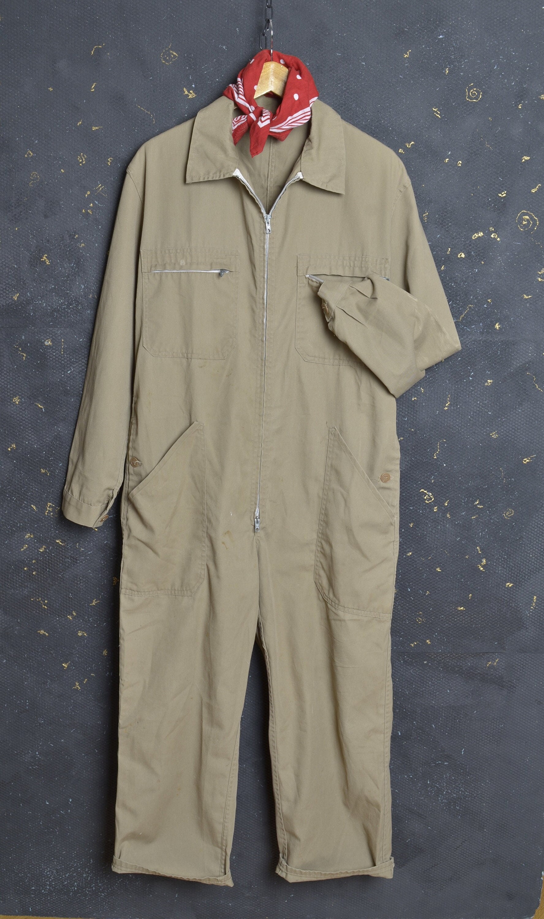 ✝️japanvintageclothing coveralls✝️ Vintage 90s Distressed Kawasaki Japanese Red Coveralls