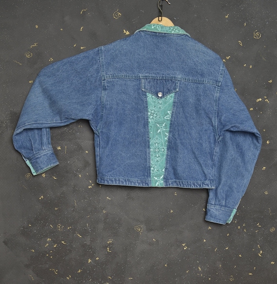 Vintage Outwear Women Denim Jacket S Patched Jean… - image 4