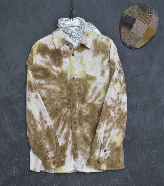 Vintage Workwear Corduroy Shirt Jacket M Men Tie … - image 10