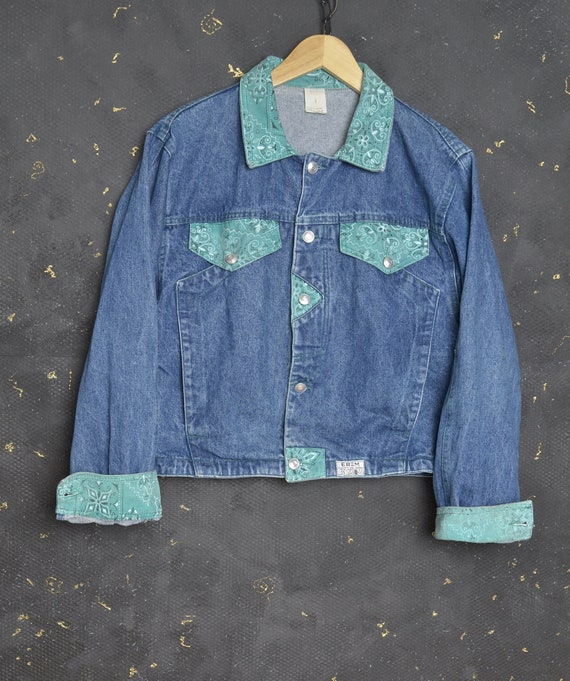 Vintage Outwear Women Denim Jacket S Patched Jean… - image 2