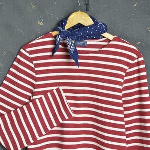 VINTAGE Saint James France Breton Shirt M Unisex Workwear Sailor Sweater Naval Nautical French Navy Hickory Stripe Mariner Bleu de travail