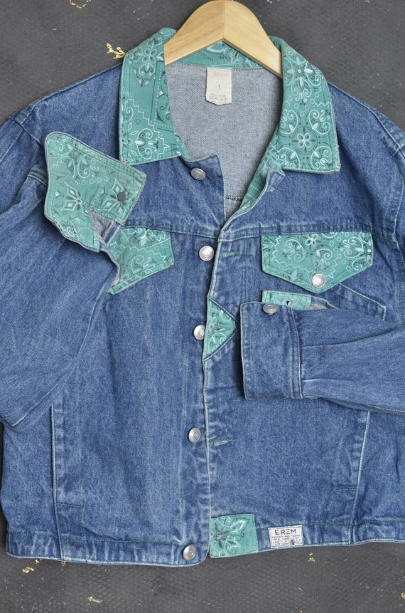 Vintage Outwear Women Denim Jacket S Patched Jean… - image 8