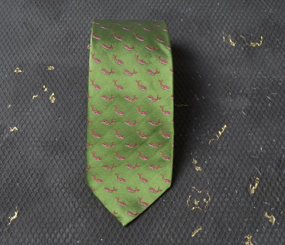 Vintage Tommy Hilfiger Pure Silk Tie Whales Ocean… - image 10