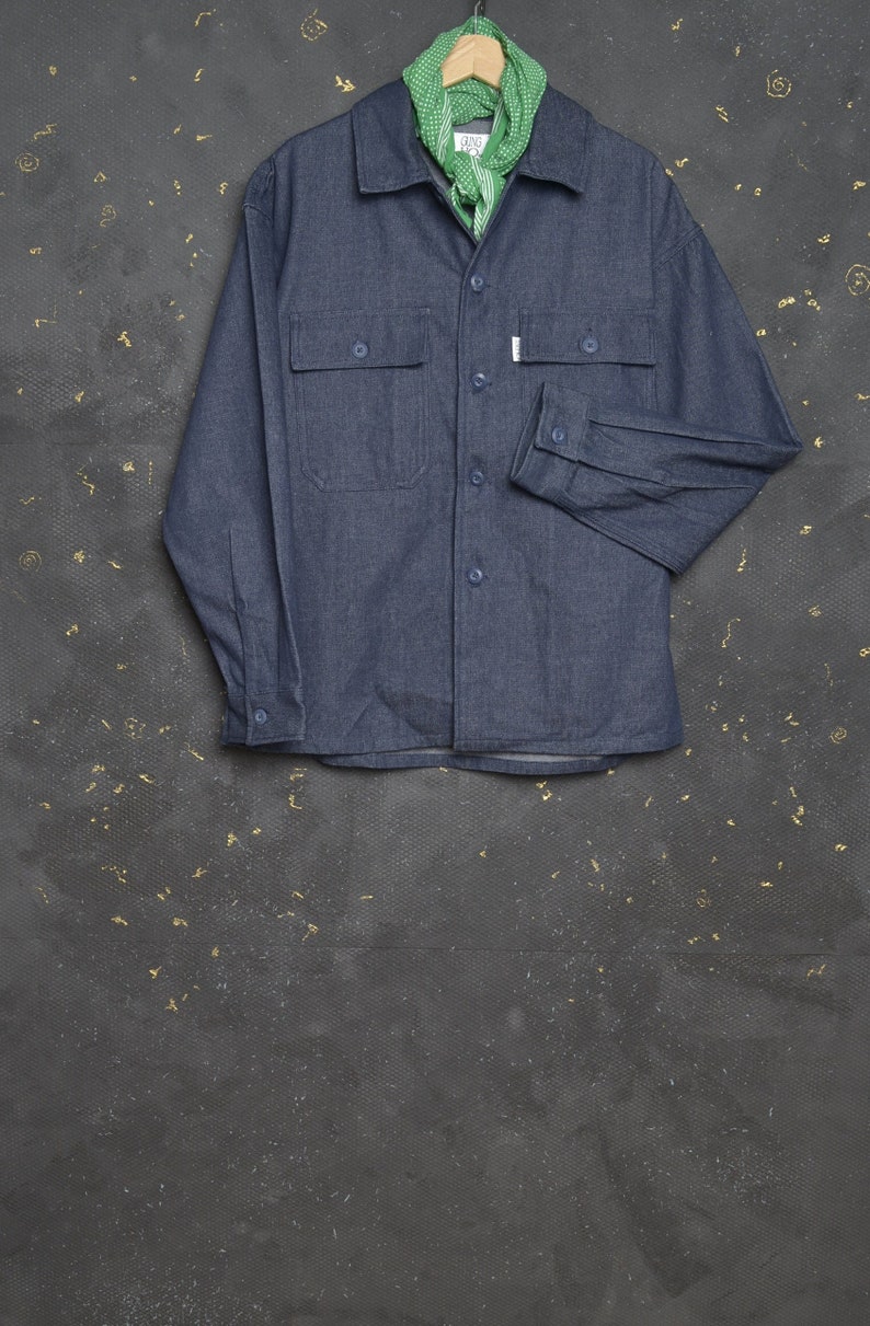 Vintage GUNG HO USA Denim Work Jacket M shops Japan Made Men Indigo Chore Coat Worker Shirt Field Jacket Workwear Japanese Utility Cover Fatigue