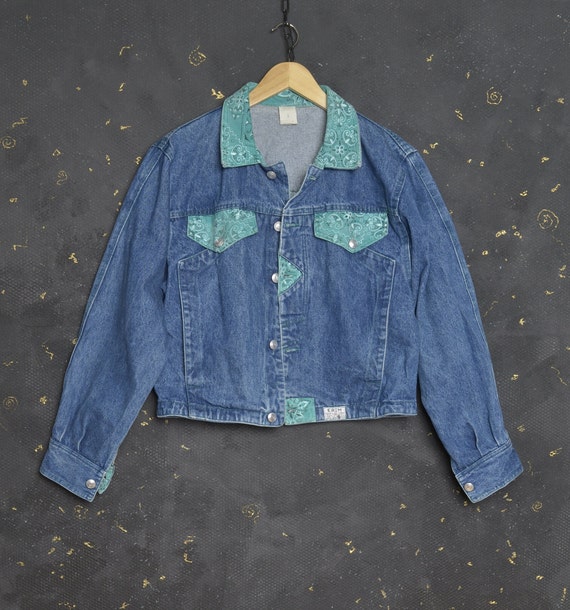 Vintage Outwear Women Denim Jacket S Patched Jean… - image 5