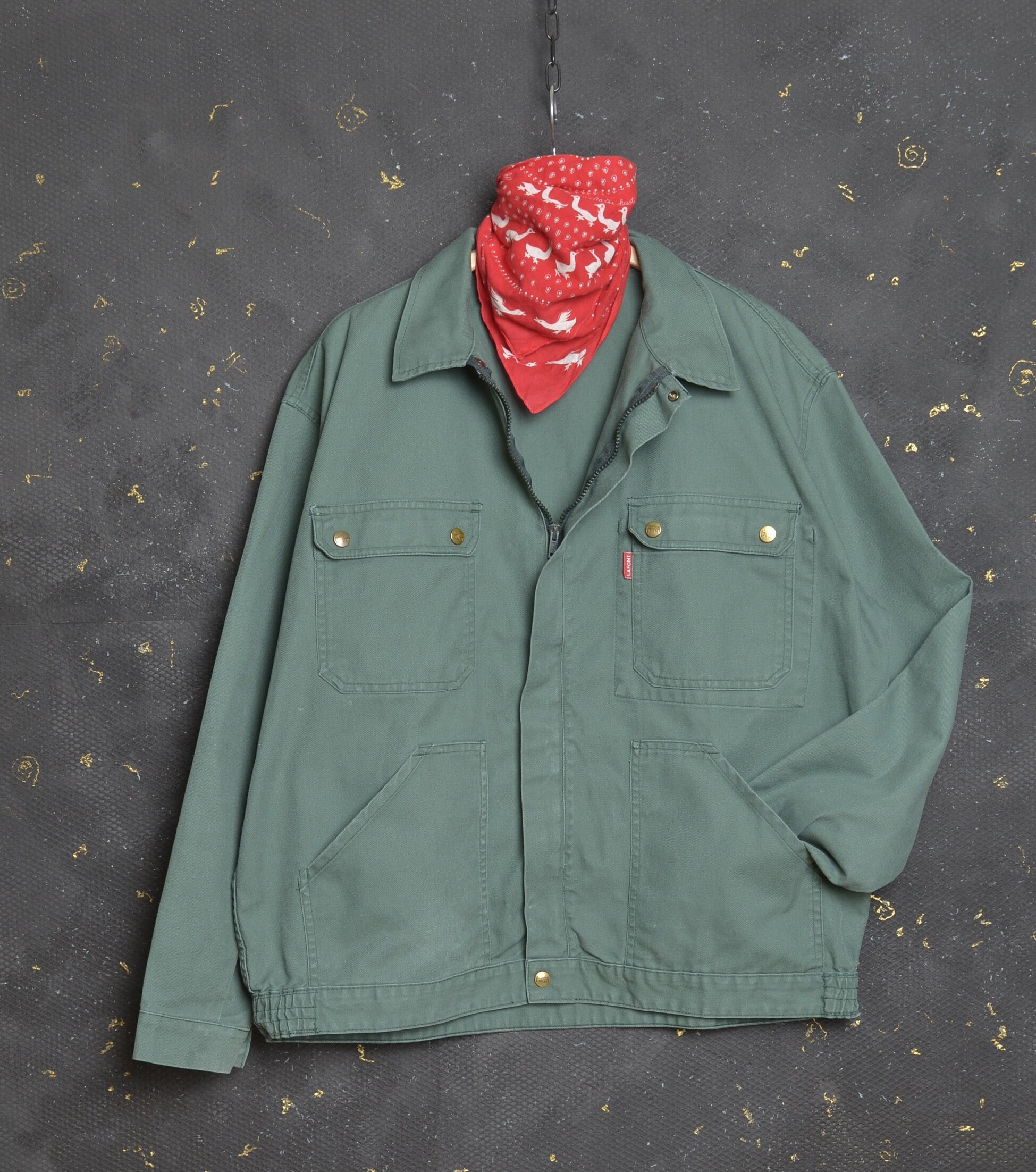 Vintage Adolphe Lafont Work Cyclist Jacket Xlarge Men Green Jacket