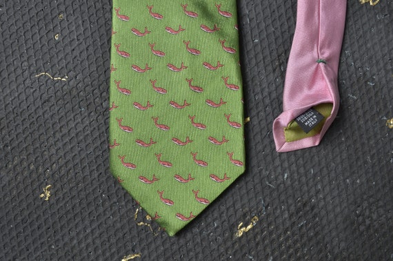 Vintage Tommy Hilfiger Pure Silk Tie Whales Ocean… - image 3