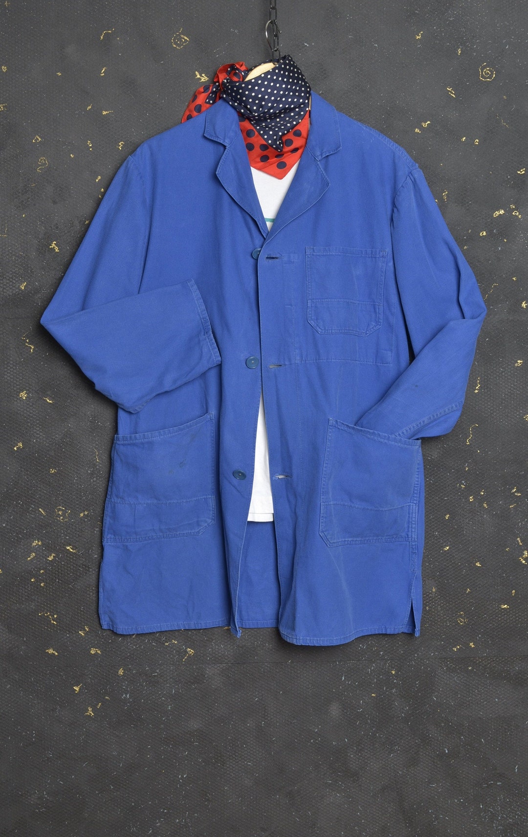 VINTAGE French Workwear Blue Porters Coat L Men Factory France - Etsy