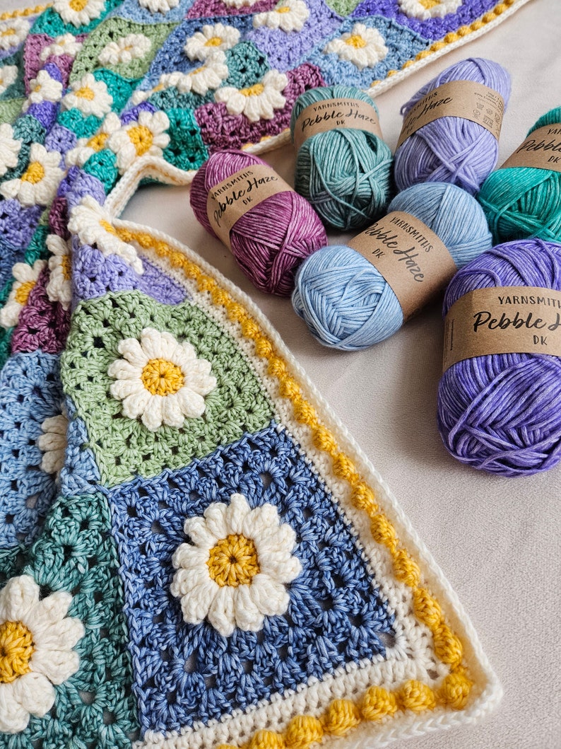 Hazy Daisy Blanket Pattern UK Terms image 3