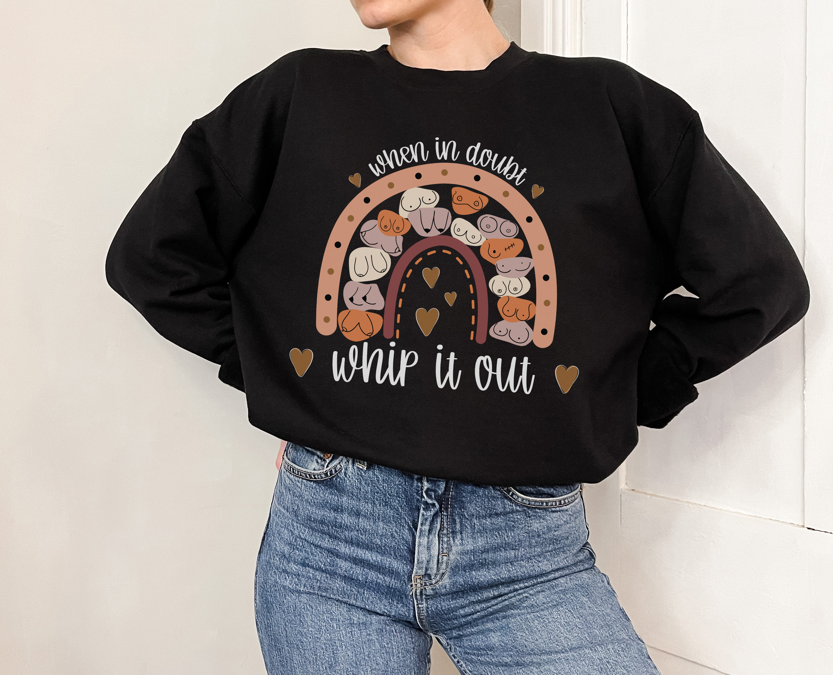 Boobs When In Doubt Whip It Out Sweatshirt Oversized Etsy
