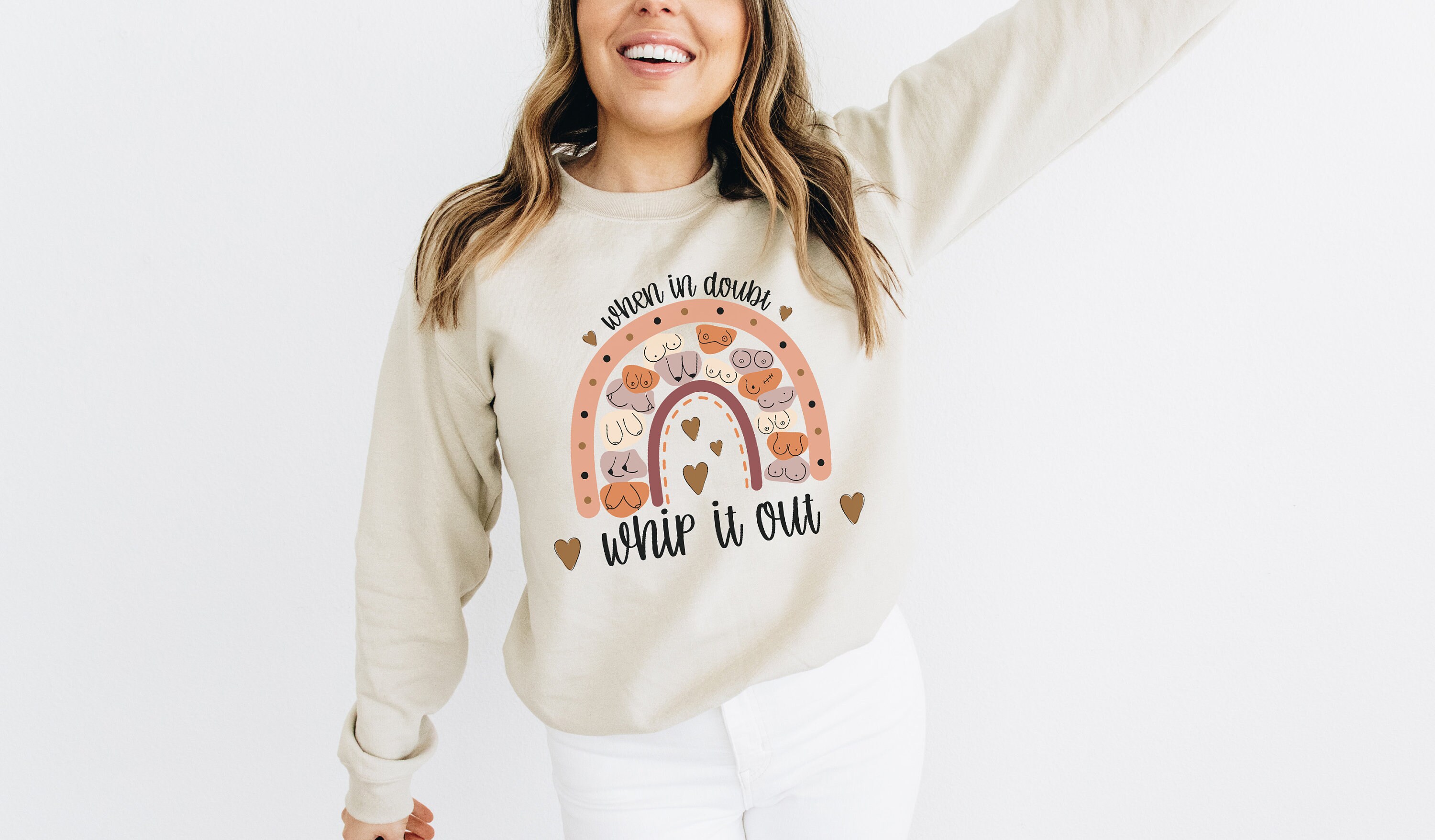 Boobs when in doubt whip it out sweatshirt oversized etsy uk