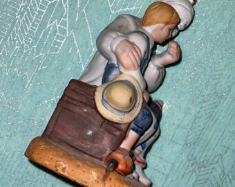 ロックウェル The Runaway 逃亡者 オルゴール ピエロと少年 陶器 ノーマン ロックウェル 逃亡者 陶器 ピエロ 少年 & 犬 ヴィンテージ