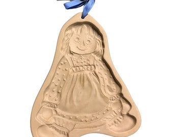 Vintage gepensioneerde Brown Bag Cookie Art 1985 Raggedy Ann decoratieve Cookie Mold
