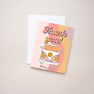 Étiquettes modifiables Groovy Young Wild et Three Party Favor, fille 3e anniversaire imprimable Merci carte Canva modèle, téléchargement immédiat, #YW3