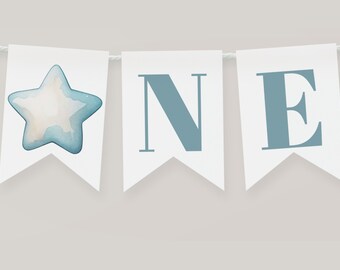 Banner de silla alta para el primer cumpleaños de un oso: temática de osito de peluche (descarga instantánea)