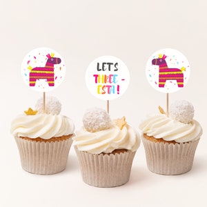 Three Esta Birthday Cupcake Toppers, Girl 3rd Birthday Party Printable Cupcake Toppers Template, Three-esta Birthday Decorations, #3TE