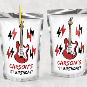Another One Bites The Dust Rock And Roll Capri Sun Juice Label Template, Rock First Birthday Printable Party Favors, Instant Download, #ABD