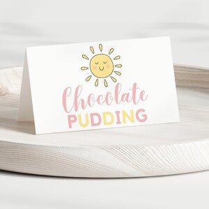 Our Little Sunshine Birthday Decorations, Editable Sun Birthday Party Food Labels, Editable Sunshine Birthday Food Label, 1st Birthday, #OLS
