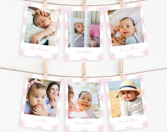 Winter Onederland Photo Banner: Pink Snowflake 1st Birthday (Digital Download)