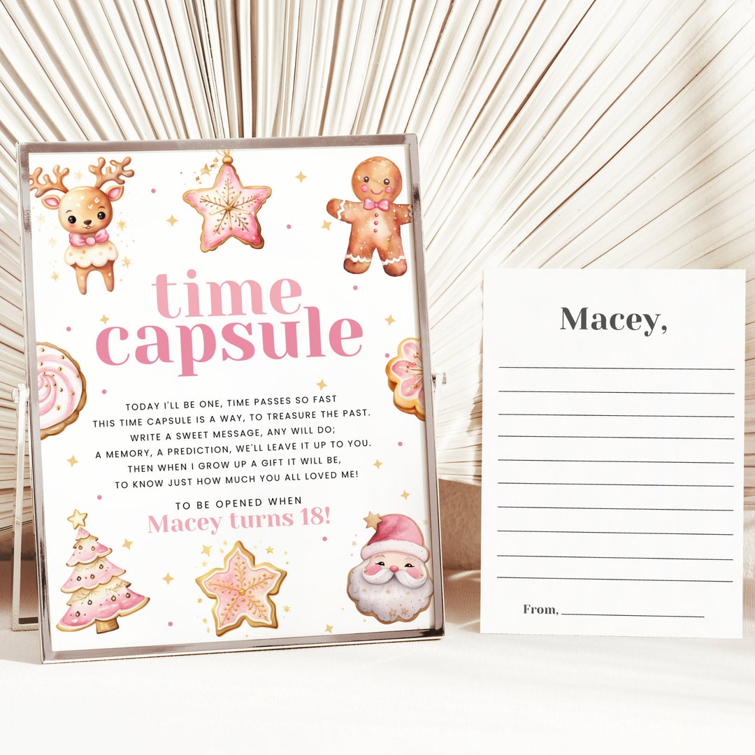 Sweet One Christmas Time Capsule Sign With Matching Message Etsy