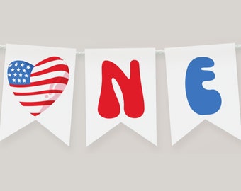 4th of July High Chair Banner, Patriotic First Birthday (Printable)
