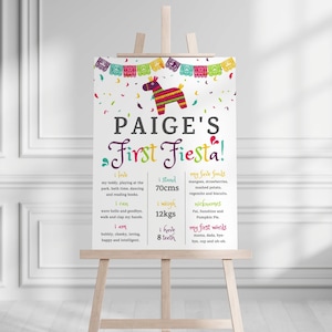 Editable First Fiesta Birthday Milestone Sign, Fiesta First Birthday Milestone Poster, Girl 1st Birthday Printable Chalkboard Sign, #FFO