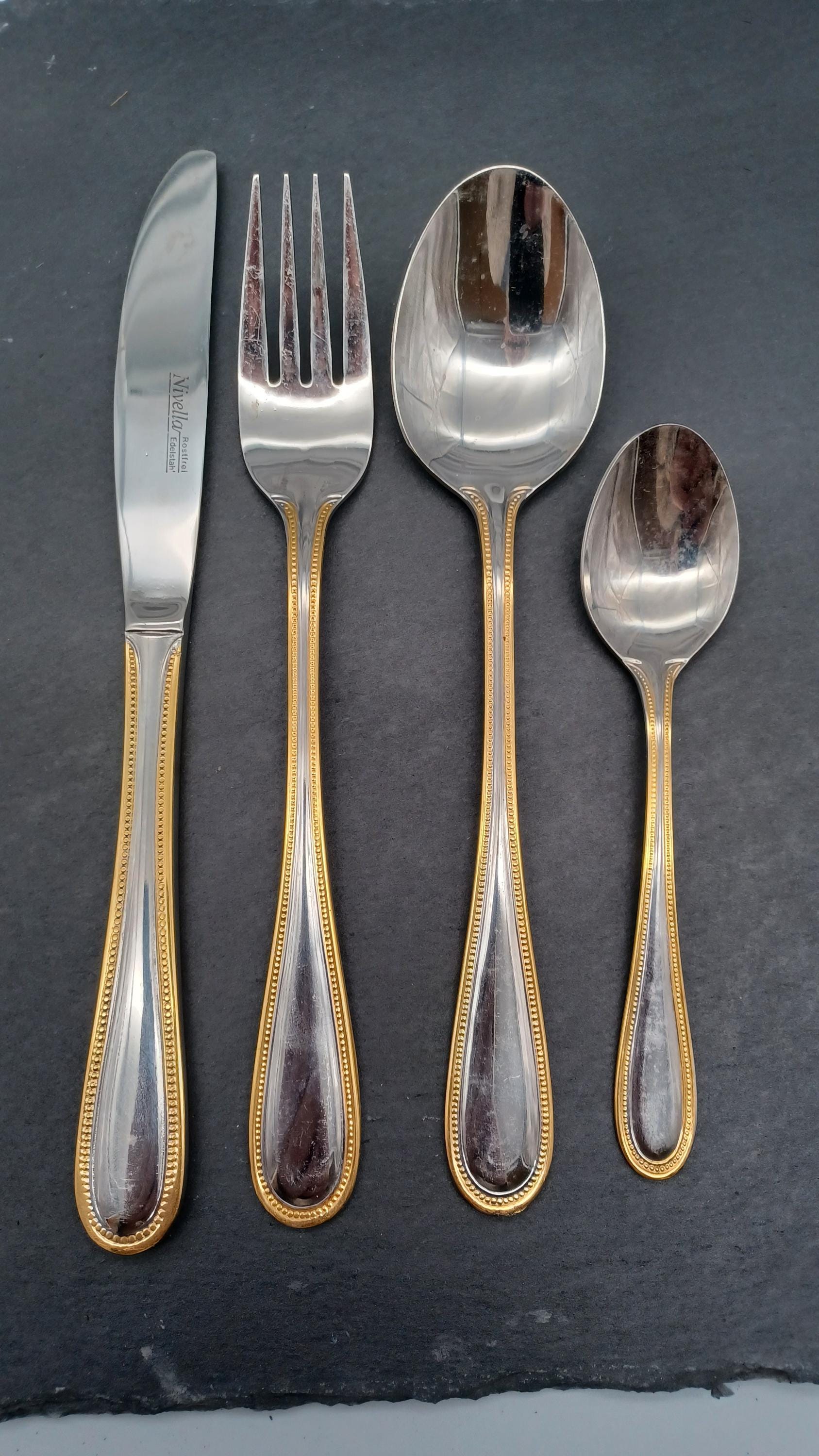 Nivella Stainless Cutlery Set: Knife, Fork, Soup Spoon, and