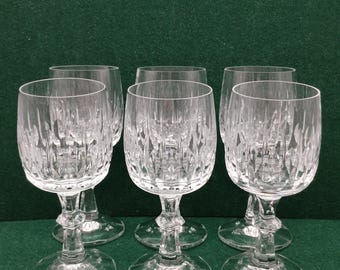 Juegos de 6 y 4 copas de vino de cristal de plomo vintage Schott Zwiesel Serie Flamenco Alemania 1970-1980