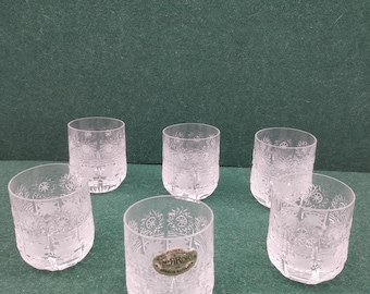 Great set of 6 Mirror Bohemia handmade crystal shot glasses, liqueur glasses.