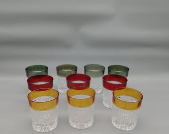 Vintage lead crystal whisky glasses, probably from Elisabeth-Hütte, Germany.