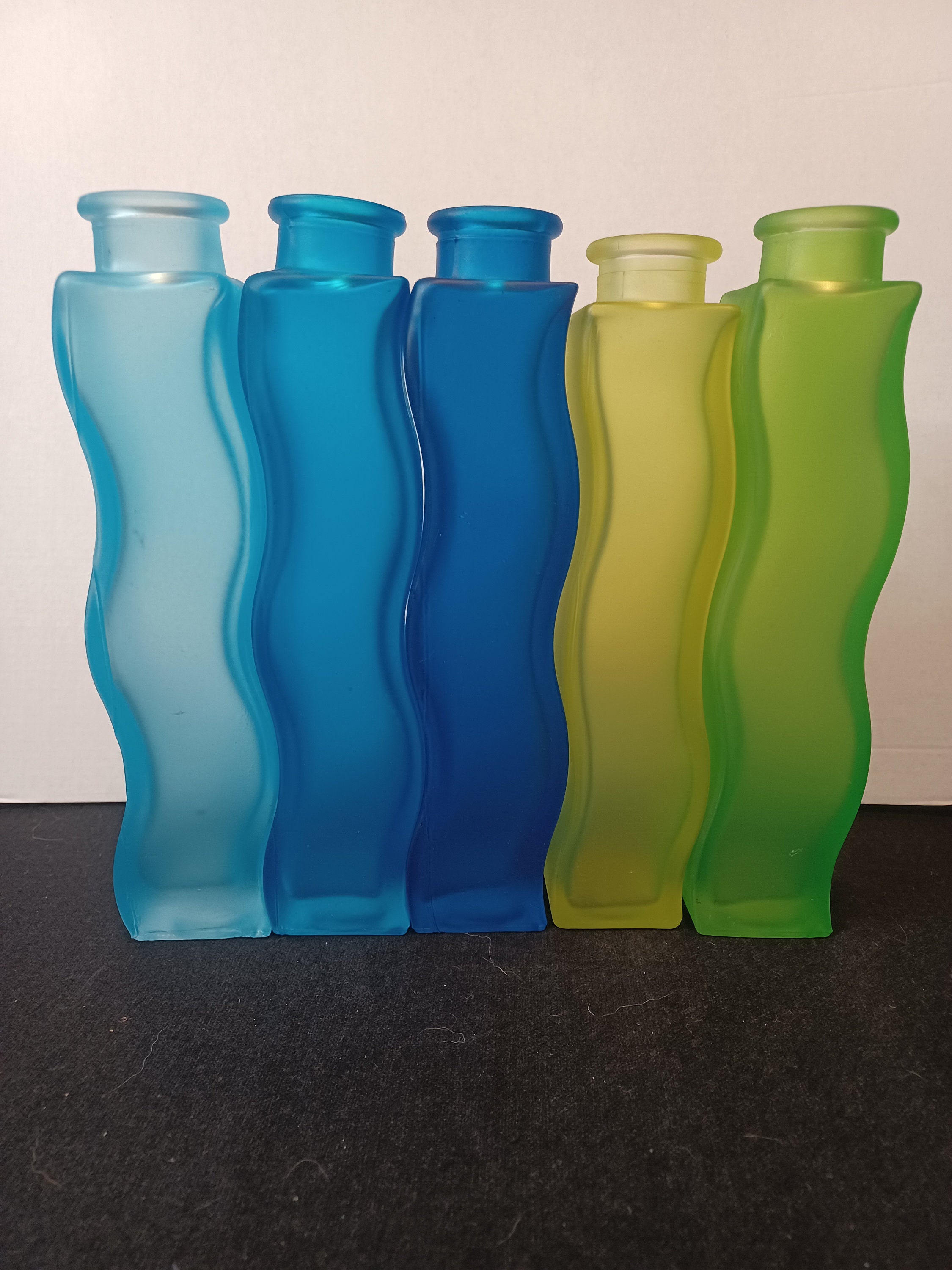 Ikea, Skämt Vases, “twist”, Glass Vases, Cheerful Colored Vases From Swedish Ikea, 90s