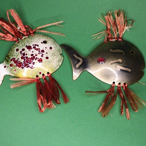 Two great Mid Century enameled fish from Kunst Email.