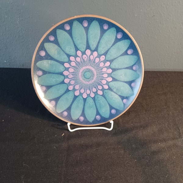 Vintage wall plate KMK ceramic blue WGK 50s 60s Rockabilly Retro Mid Century Shabby Chic country house style
