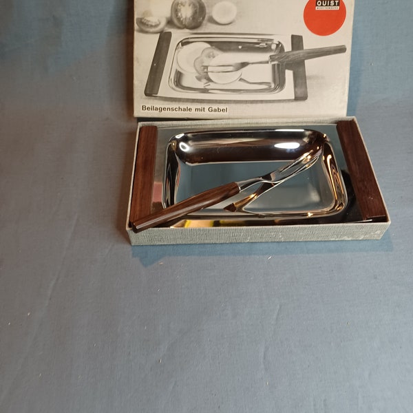 Mid Century side dish with fork from Quist in Danish design in the original box