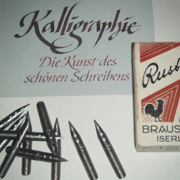 10 Stück alte Kalligrafie Federn, Schreibfedern, Federn Brause & Co Iserlohn No.7 Rustiea