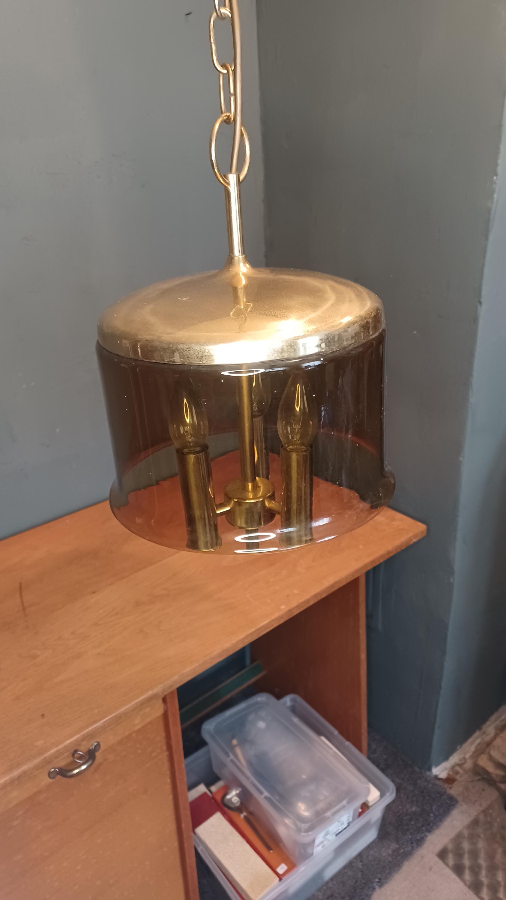 Pendelleuchte Betty 1-flammig – Messing Antik, Mit Glas, Max. 100 Cm Verstellbar | Für E27 Leuchtmittel Bis 60W, Inkl. Birne, IP20