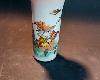 Vase Rosenthal Björn Wiinblad Aladdin as harpist gold decor Concertina series 1001 Nights flower vase porcelain vase