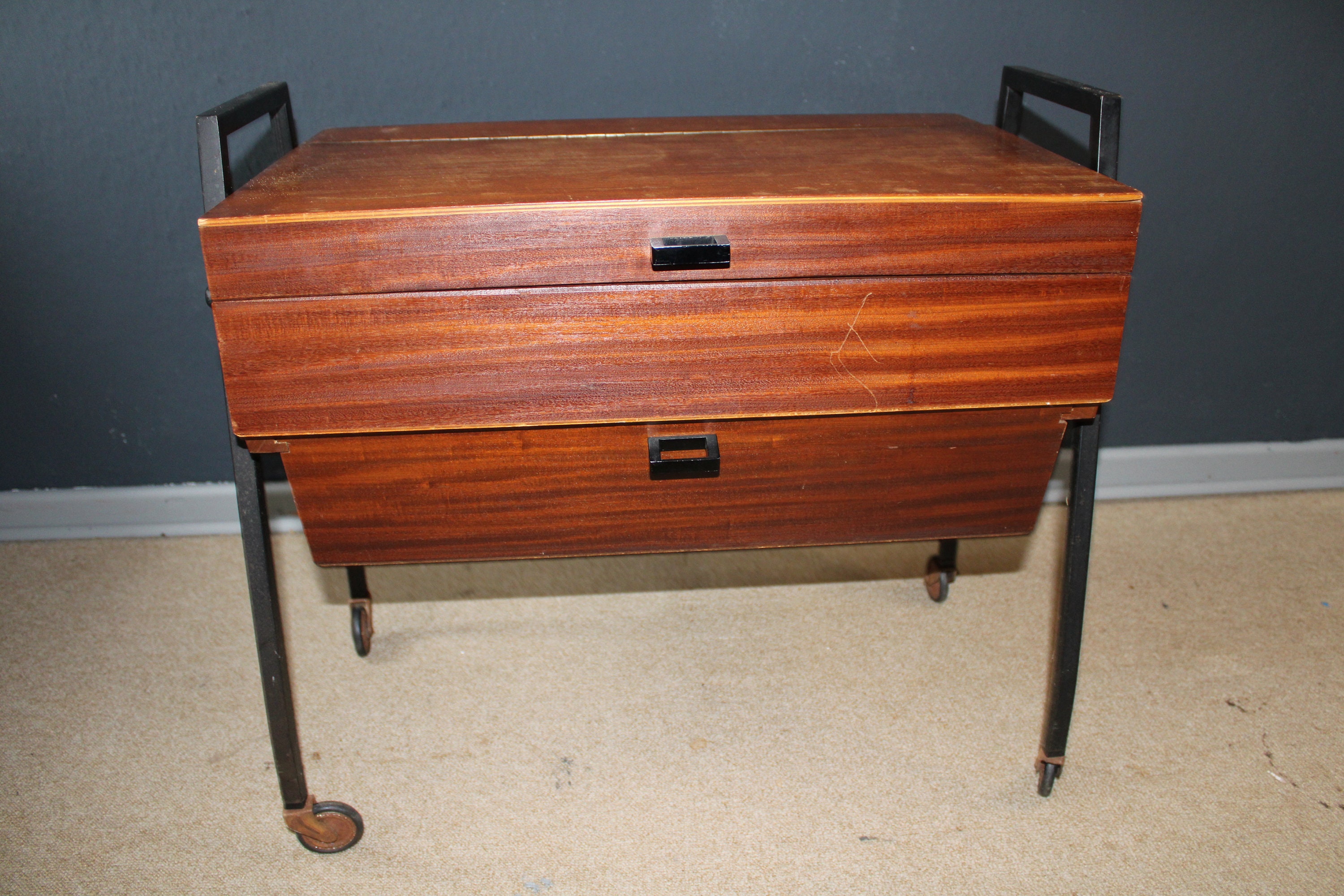 Vintage folding sewing table by Alfred Sand for Mobelfabrikk Flekkefjord,  Denmark 1960